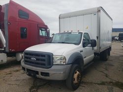 Salvage trucks for sale at Woodhaven, MI auction: 2005 Ford F450 Super Duty