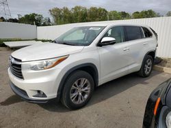 Salvage cars for sale from Copart Glassboro, NJ: 2015 Toyota Highlander LE