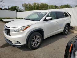 Salvage cars for sale at Glassboro, NJ auction: 2015 Toyota Highlander LE