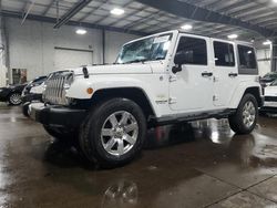 Salvage cars for sale at Ham Lake, MN auction: 2015 Jeep Wrangler Unlimited Sahara