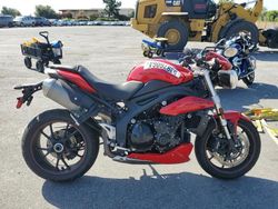 Salvage cars for sale from Copart San Martin, CA: 2015 Triumph Speed Triple ABS