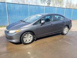 Salvage cars for sale from Copart Atlantic Canada Auction, NB: 2012 Honda Civic LX