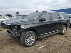 Salvage cars for sale from Copart Woodhaven, MI: 2021 Cadillac Escalade ESV Premium Luxury