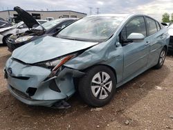 Salvage cars for sale from Copart Elgin, IL: 2017 Toyota Prius