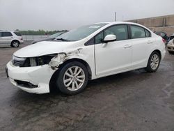 Salvage cars for sale from Copart Fredericksburg, VA: 2012 Honda Civic EX