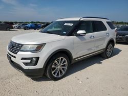 Salvage cars for sale at San Antonio, TX auction: 2016 Ford Explorer Limited