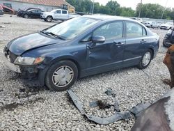 Salvage cars for sale from Copart Columbus, OH: 2009 Honda Civic Hybrid