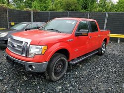 Salvage cars for sale from Copart Waldorf, MD: 2012 Ford F150 Supercrew