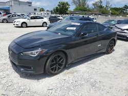 Salvage cars for sale at Opa Locka, FL auction: 2018 Infiniti Q60 Luxe 300