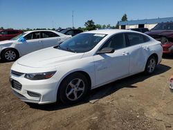Salvage cars for sale from Copart Woodhaven, MI: 2017 Chevrolet Malibu LS