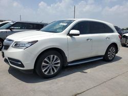 Salvage cars for sale from Copart Grand Prairie, TX: 2016 Acura MDX Technology