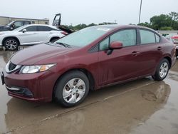 Salvage cars for sale from Copart Wilmer, TX: 2013 Honda Civic LX