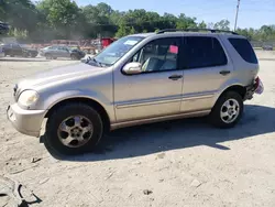 Salvage cars for sale at Waldorf, MD auction: 2004 Mercedes-Benz ML 350