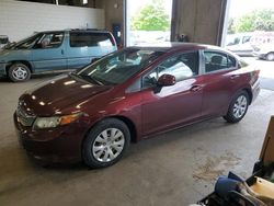 Salvage cars for sale at auction: 2012 Honda Civic LX