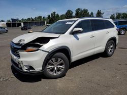 Toyota Highlander xle salvage cars for sale: 2015 Toyota Highlander XLE