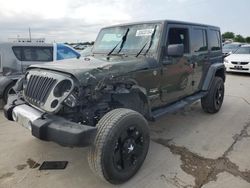 Salvage cars for sale from Copart Grand Prairie, TX: 2015 Jeep Wrangler Unlimited Sahara