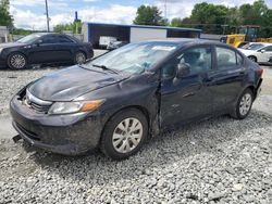 Salvage cars for sale at Mebane, NC auction: 2012 Honda Civic LX