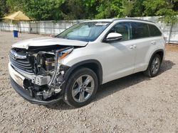 Salvage cars for sale from Copart Knightdale, NC: 2016 Toyota Highlander Limited