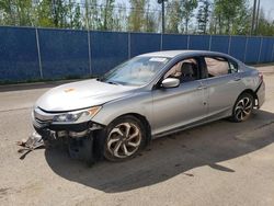 Salvage cars for sale at Moncton, NB auction: 2016 Honda Accord LX