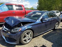 Salvage cars for sale from Copart Arlington, WA: 2015 Mercedes-Benz C 300 4matic