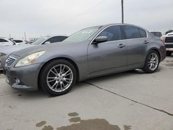 Salvage cars for sale from Copart Grand Prairie, TX: 2012 Infiniti G37 Base