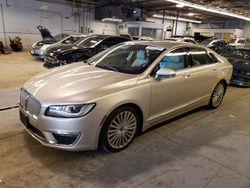 Salvage cars for sale at Wheeling, IL auction: 2017 Lincoln MKZ Hybrid Reserve