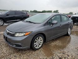 Salvage cars for sale from Copart Kansas City, KS: 2012 Honda Civic EX