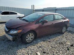 Salvage cars for sale from Copart Columbus, OH: 2012 Honda Civic LX