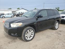 Salvage cars for sale at Pekin, IL auction: 2009 Toyota Highlander Hybrid Limited