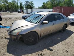 Salvage cars for sale from Copart Baltimore, MD: 2003 Honda Accord LX