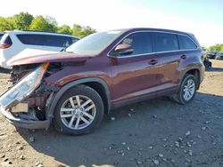 Salvage cars for sale from Copart Baltimore, MD: 2014 Toyota Highlander LE