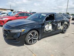 Salvage cars for sale at Grand Prairie, TX auction: 2022 Honda Accord Sport