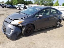 Salvage cars for sale from Copart Finksburg, MD: 2015 Toyota Prius