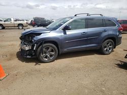 Salvage cars for sale at Brighton, CO auction: 2018 Toyota Highlander Hybrid Limited