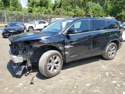 Salvage cars for sale at Waldorf, MD auction: 2015 Toyota Highlander LE