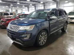 Salvage cars for sale at Ham Lake, MN auction: 2017 Ford Explorer Platinum
