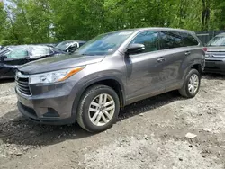 Salvage cars for sale from Copart Candia, NH: 2016 Toyota Highlander LE