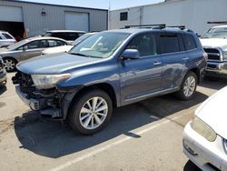 Salvage cars for sale from Copart Vallejo, CA: 2012 Toyota Highlander Hybrid Limited