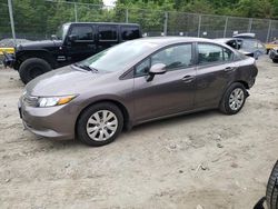 Salvage cars for sale from Copart Waldorf, MD: 2012 Honda Civic LX