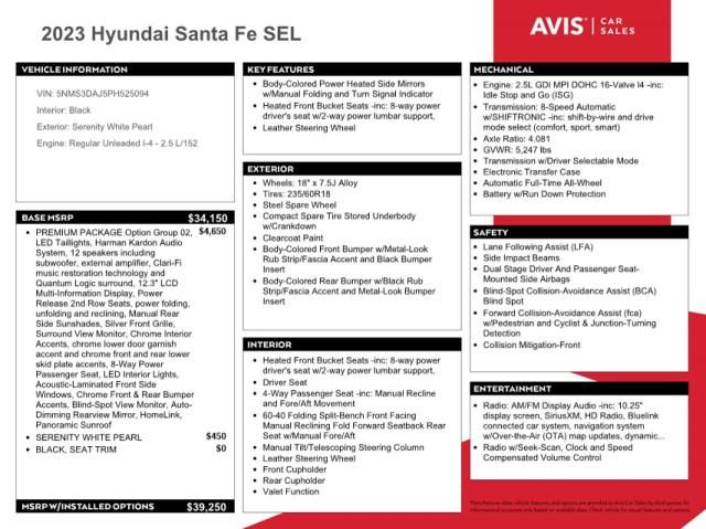 2023 Hyundai Santa FE SEL Premium