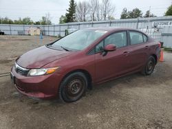 Salvage cars for sale at Bowmanville, ON auction: 2012 Honda Civic LX