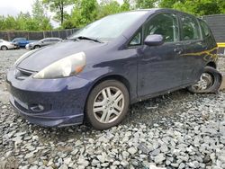 Salvage cars for sale from Copart Waldorf, MD: 2008 Honda FIT Sport