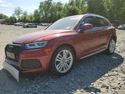 Salvage cars for sale at Waldorf, MD auction: 2018 Audi Q5 Premium Plus