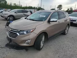 Salvage cars for sale from Copart -no: 2018 Chevrolet Equinox Premier