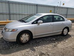 Salvage cars for sale at Dyer, IN auction: 2006 Honda Civic Hybrid