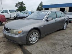 Salvage cars for sale from Copart Woodhaven, MI: 2004 BMW 745 LI