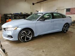 Salvage cars for sale from Copart Portland, MI: 2022 Honda Accord Sport SE