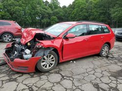 Volkswagen Golf salvage cars for sale: 2017 Volkswagen Golf Sportwagen S