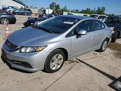 Salvage cars for sale from Copart Pekin, IL: 2013 Honda Civic LX