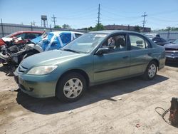 Salvage cars for sale at Chicago Heights, IL auction: 2004 Honda Civic DX VP